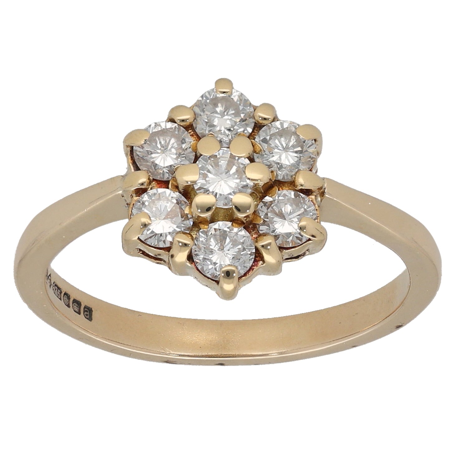 9ct Gold 0.56ct Diamond Cluster Ring Size N