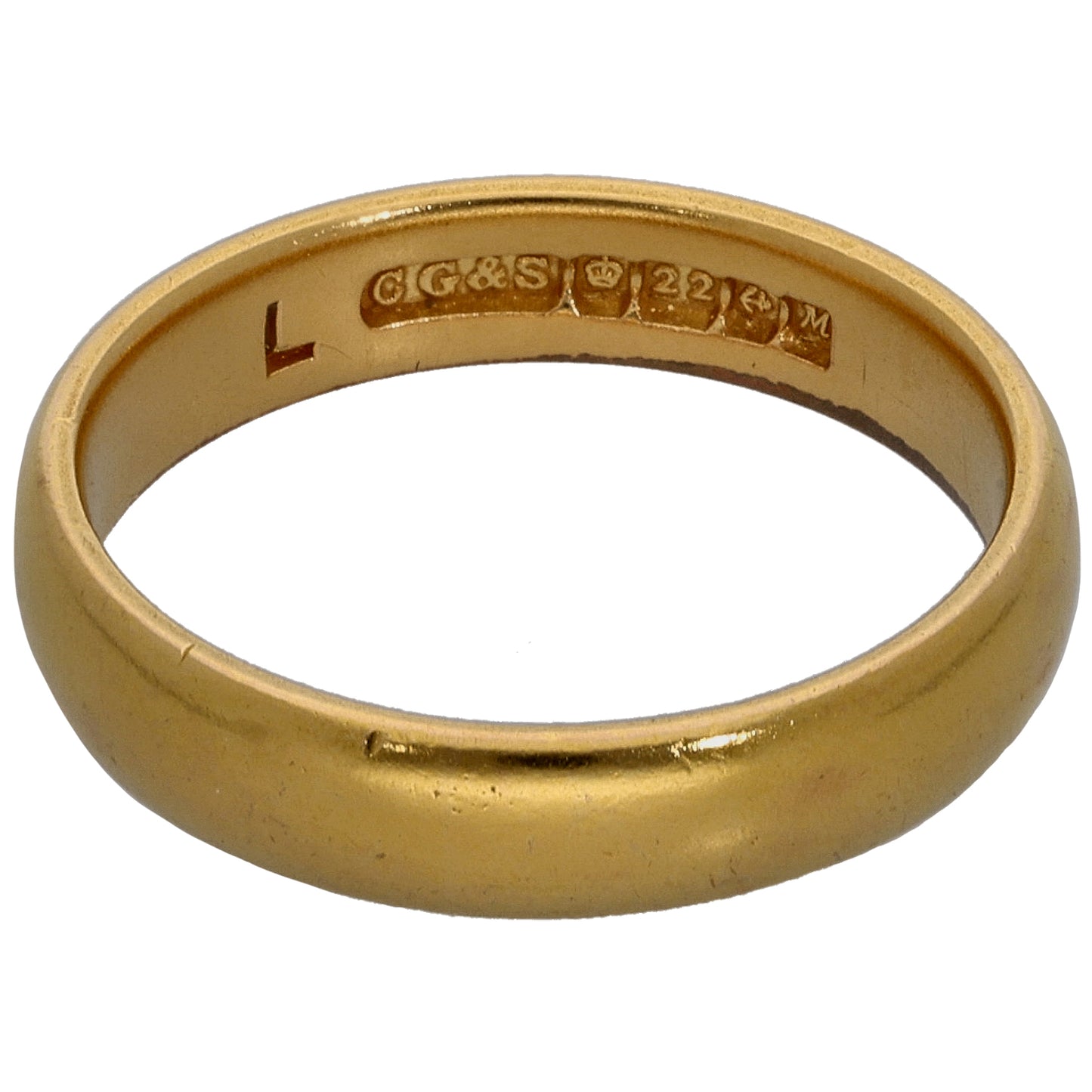 22ct Gold Plain Wedding Ring Size K