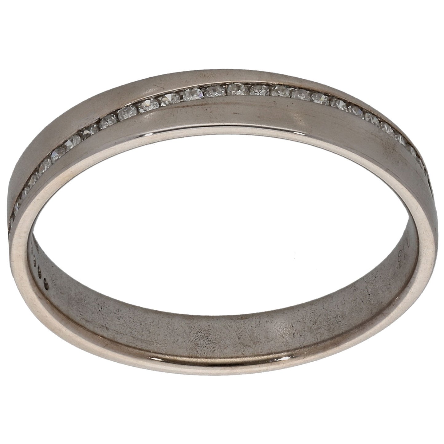 9ct White Gold 0.13ct Diamond Half Eternity Ring Size P