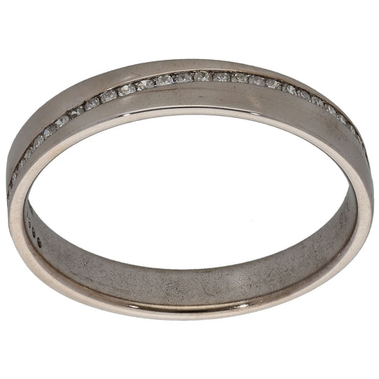 9ct White Gold 0.13ct Diamond Half Eternity Ring Size P