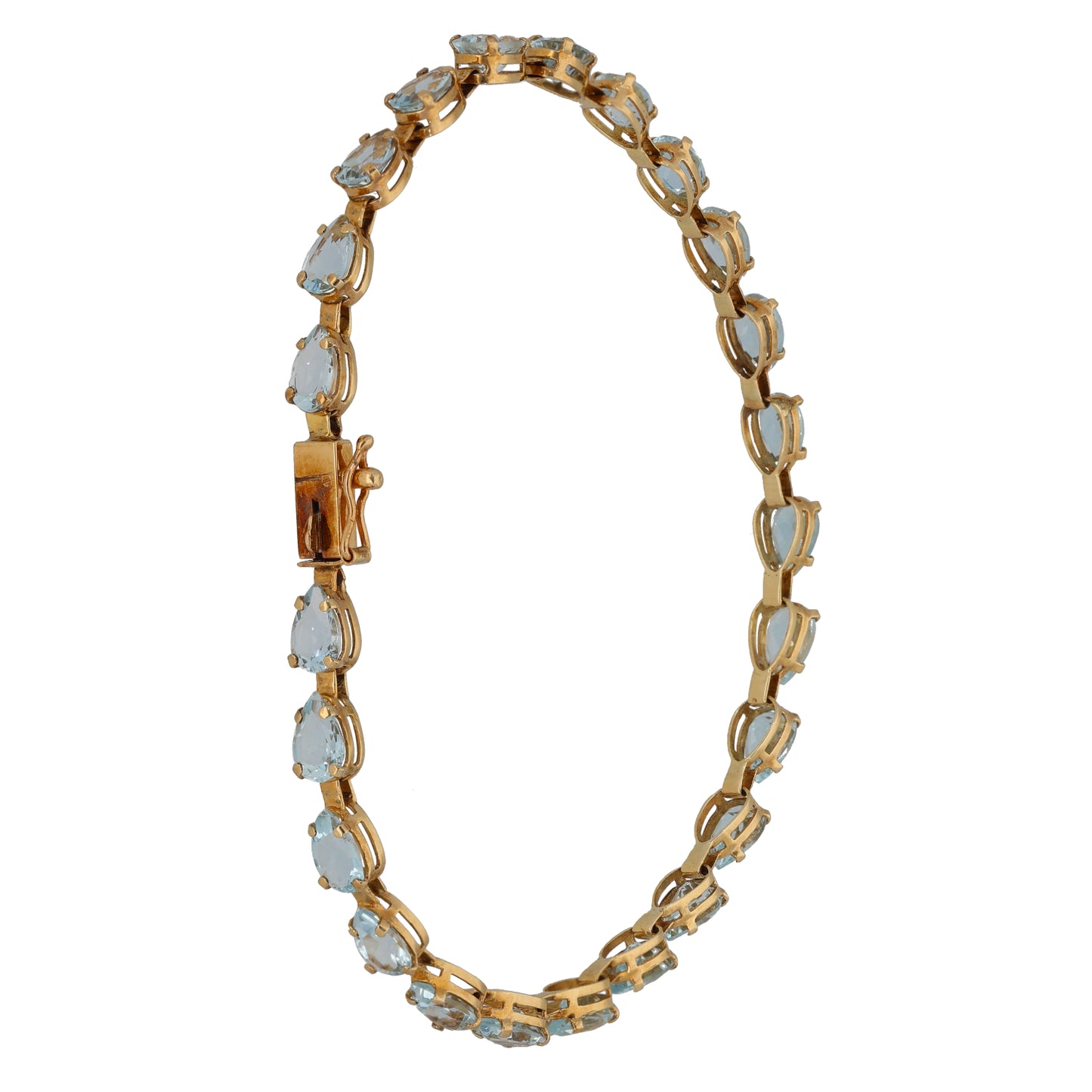 9ct Gold Aquamarine Line/Tennis Bracelet