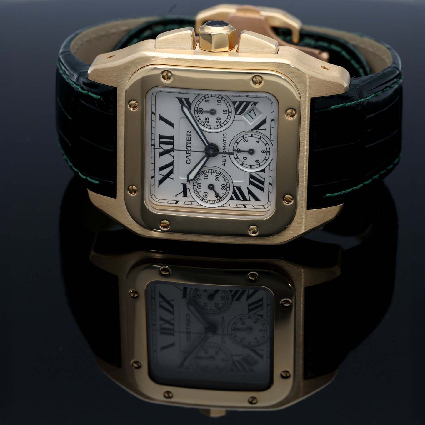 Cartier Santos 100 W20096Y1 41mm Gold Watch