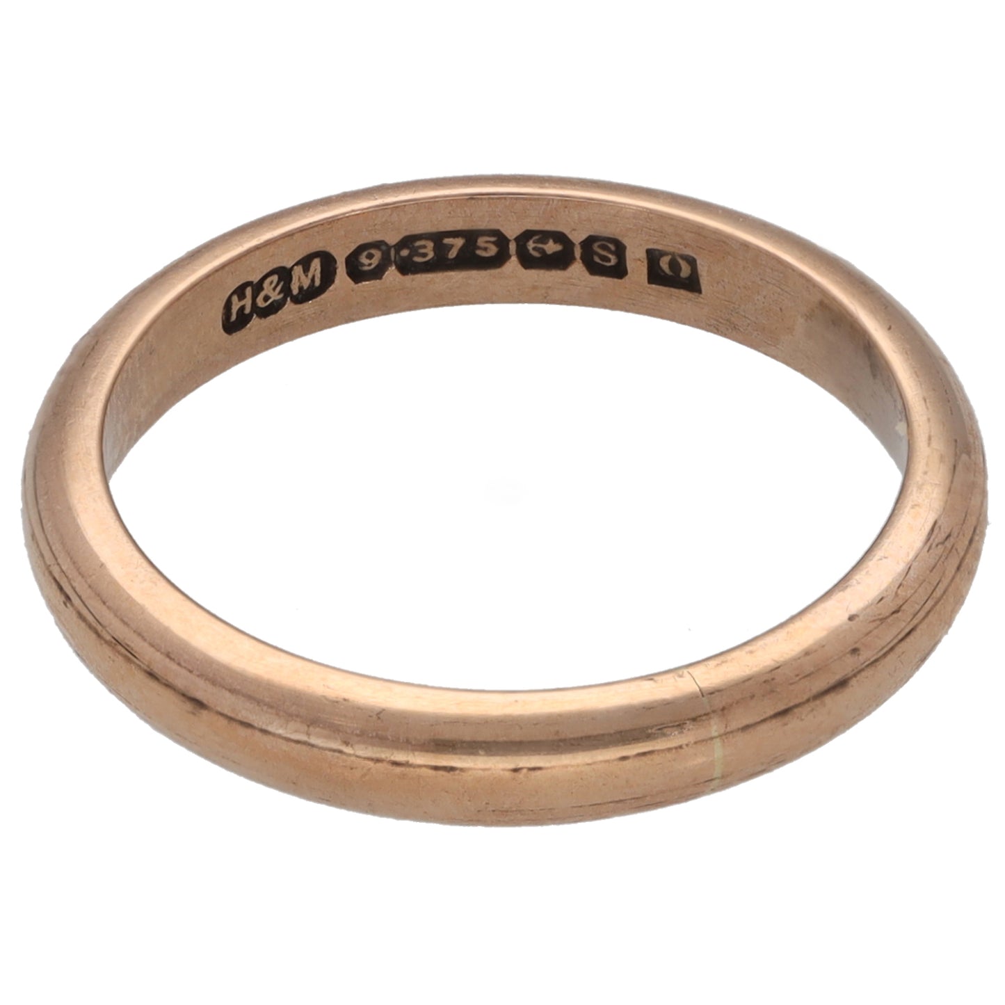 9ct Rose Gold Plain Wedding Ring Size K