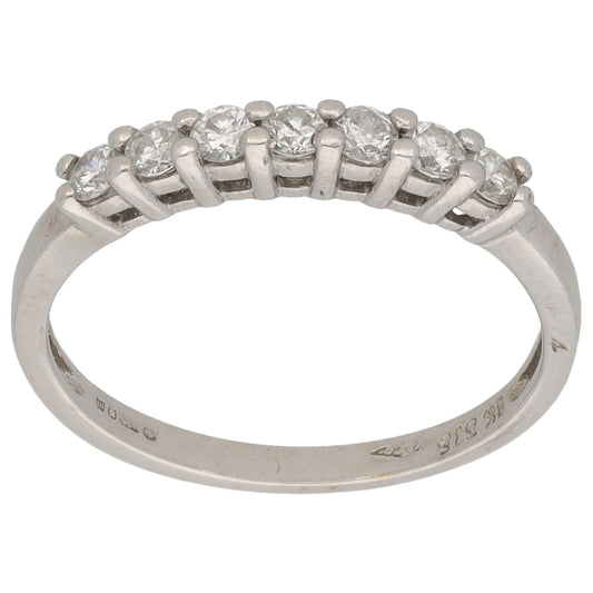 9ct White Gold 0.28ct Diamond Half Eternity Ring Size L