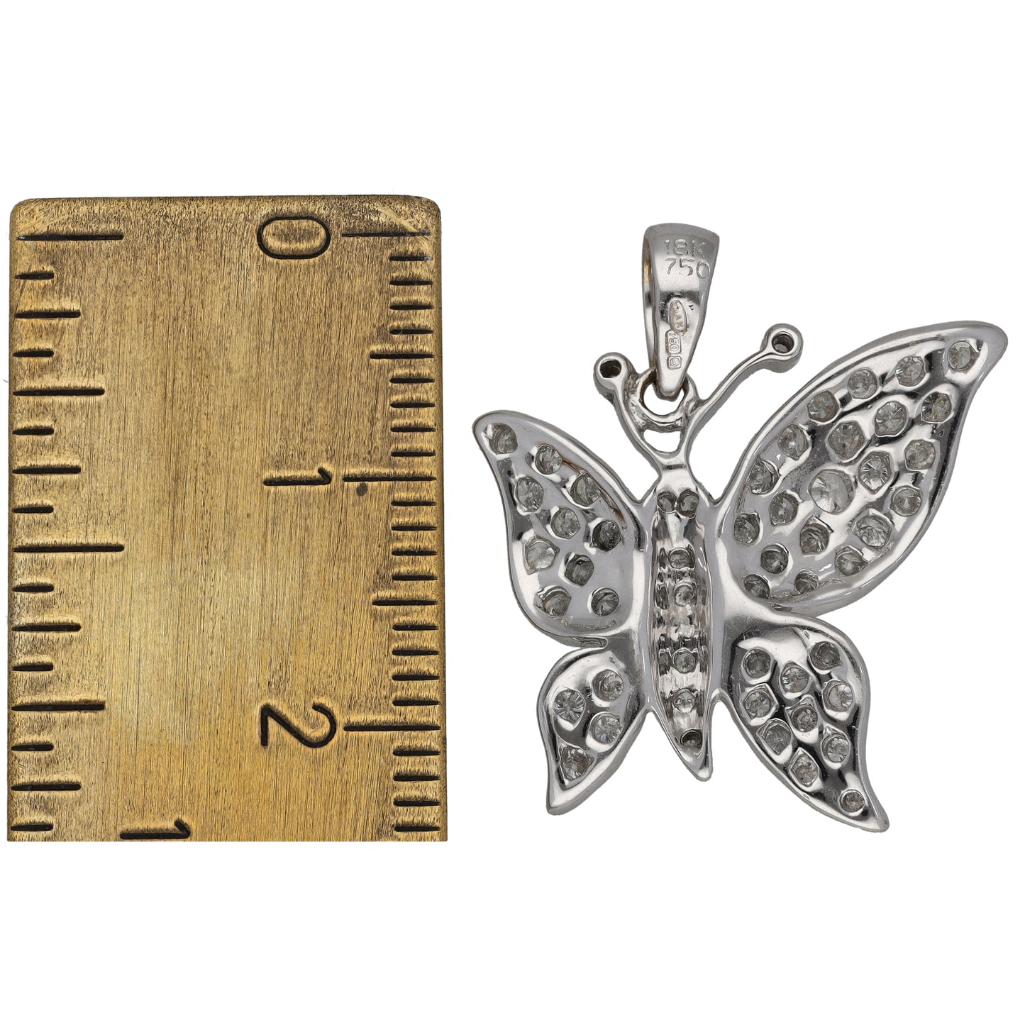 18ct White Gold 0.50ct Diamond Butterfly Pendant