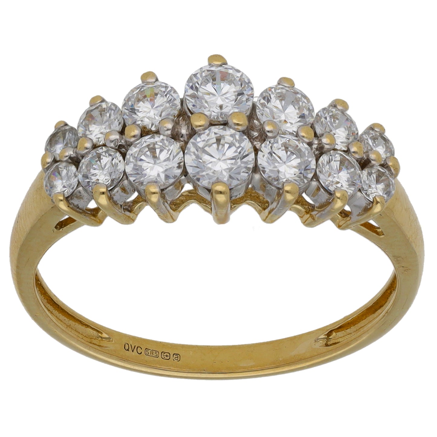 14ct Gold Cubic Zirconia Half Eternity Ring Size R