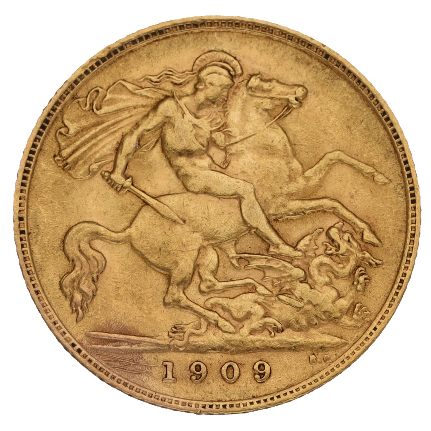 22ct Gold King Edward VII Half Sovereign Coin 1909