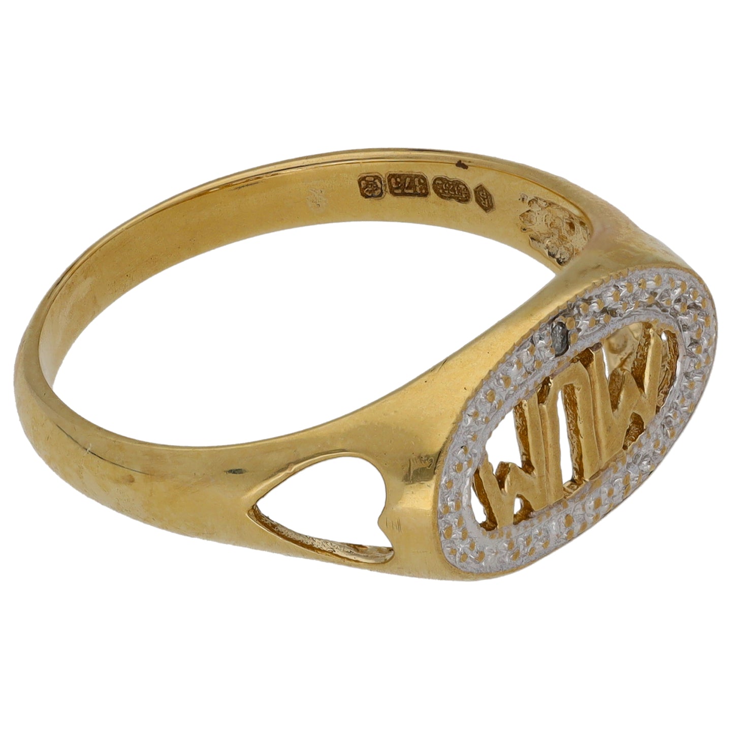9ct Gold 0.005ct Diamond Single Stone Mum/Mother Ring Size O