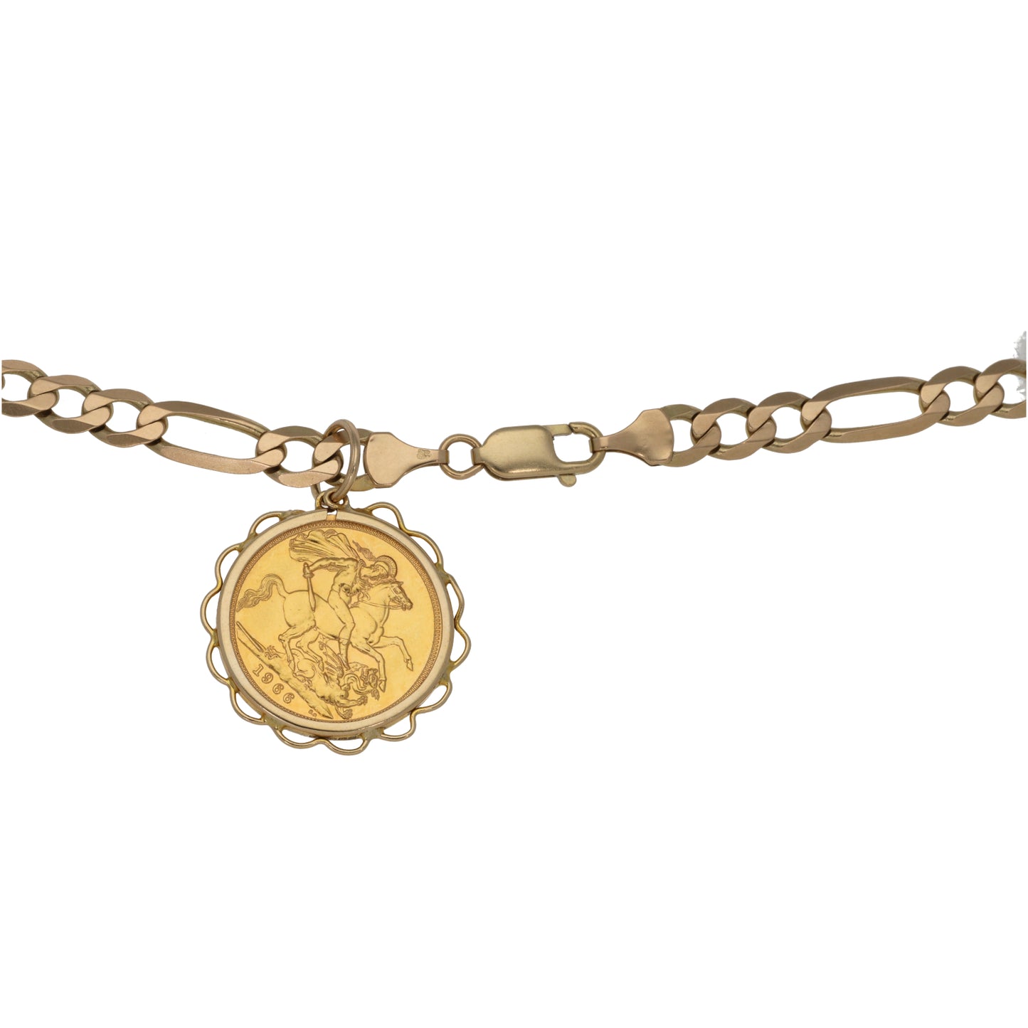 9ct Gold Full Sovereign Coin Pendant With Chain