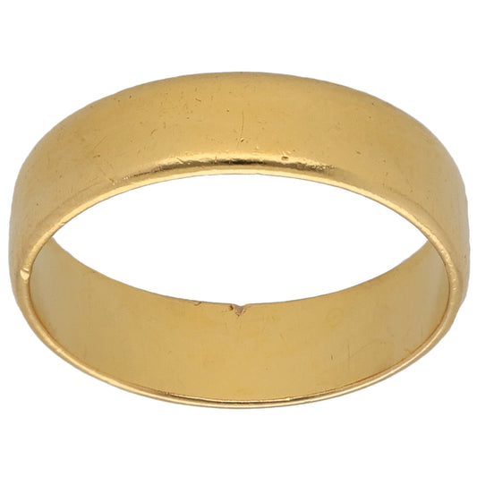 22ct Gold Plain Wedding Ring Size M