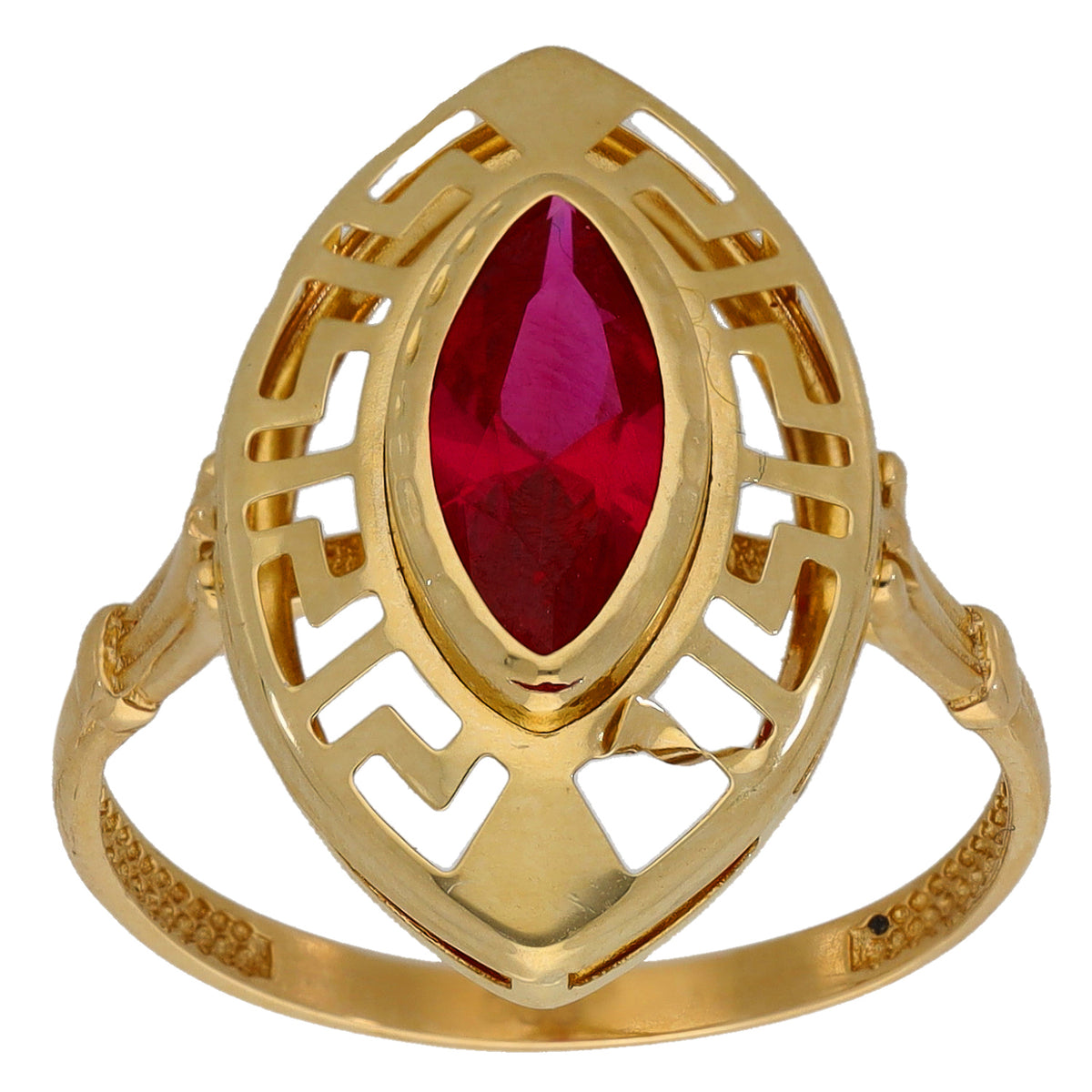 9ct Gold Imitation Gems Single Stone Ring Size S