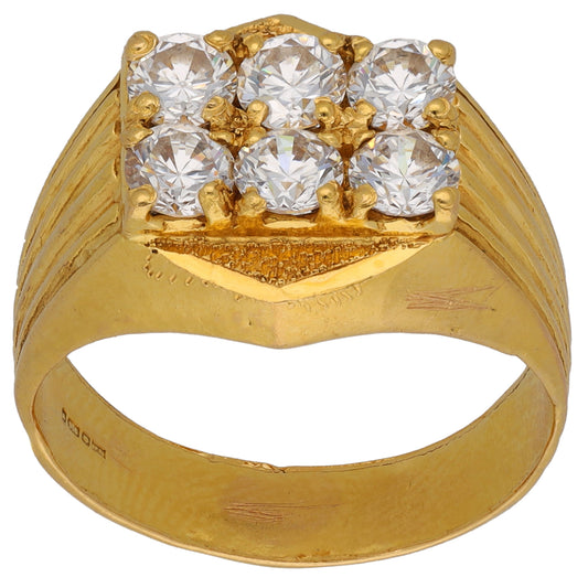 22ct Gold Cubic Zirconia Alternative Ring Size T