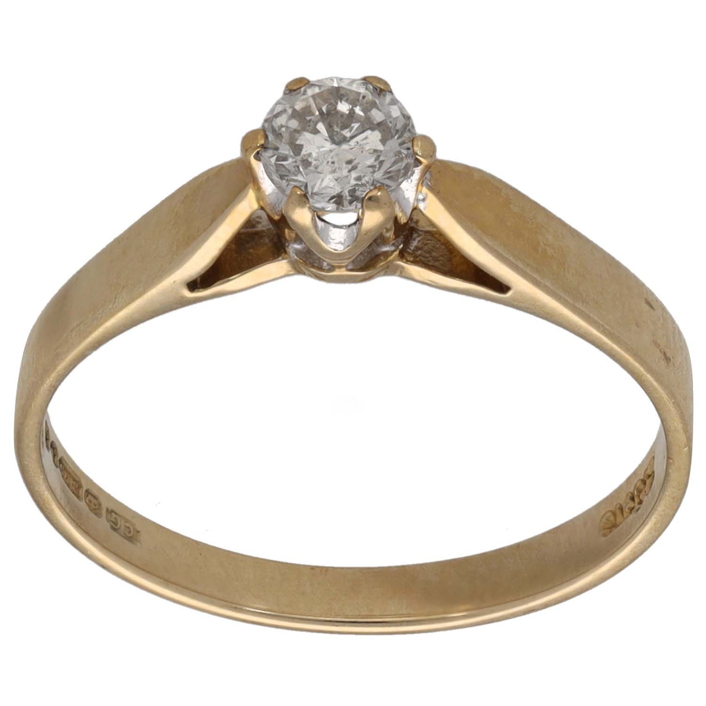 9ct Gold 0.20ct Diamond Solitaire Ring Size M