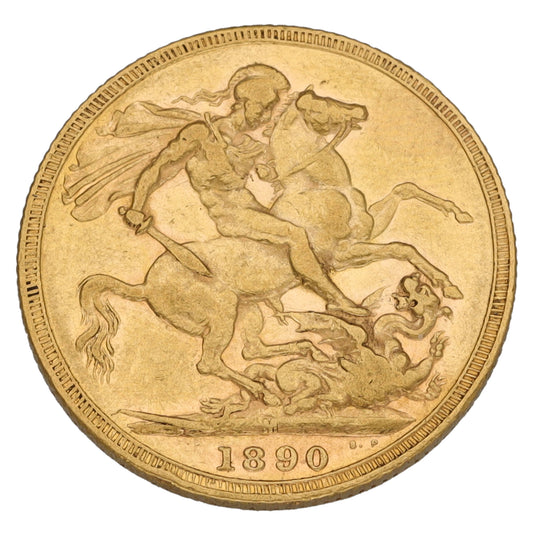 22ct Gold Queen Victoria Full Sovereign Coin 1890