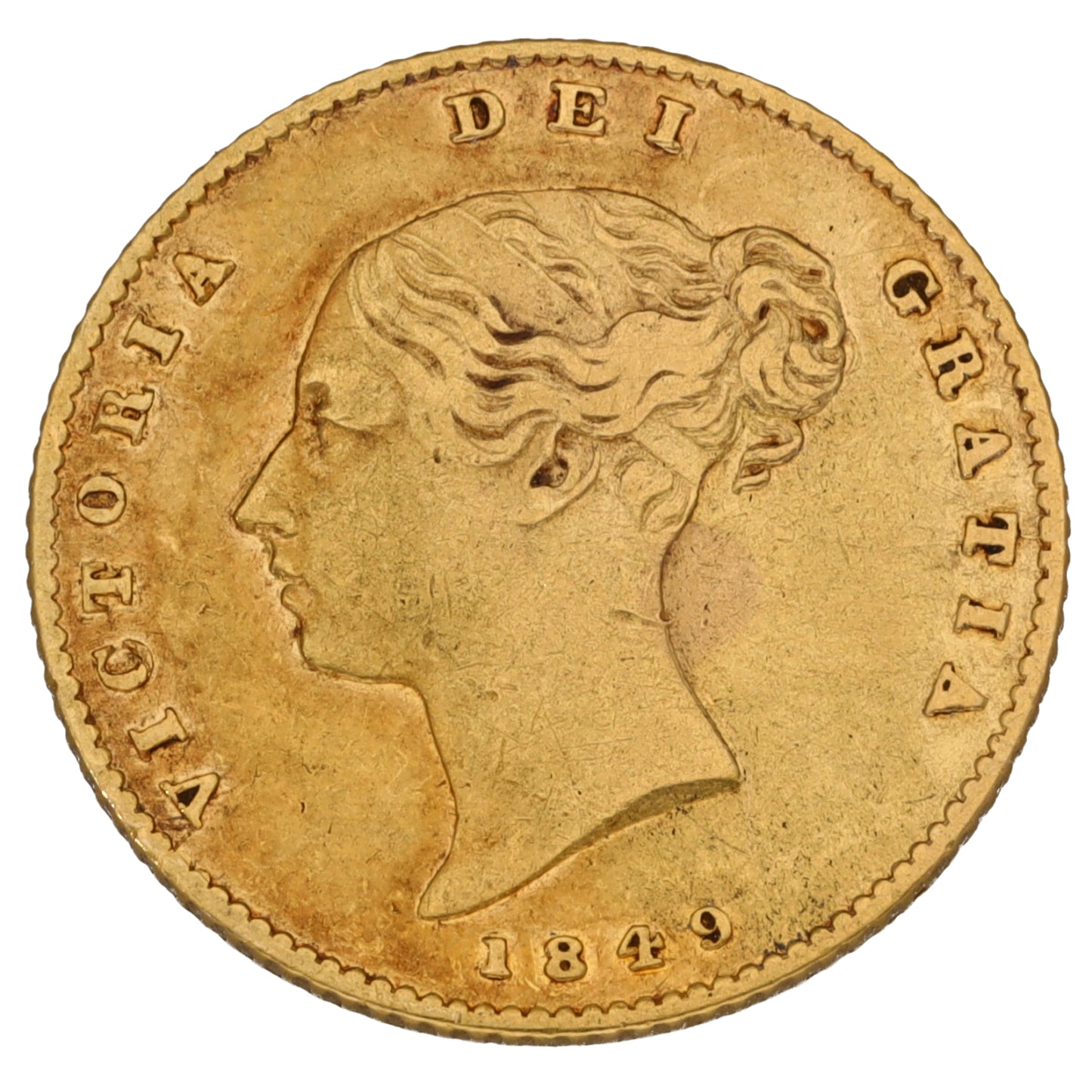 22ct Gold Queen Victoria Half Sovereign Coin 1849