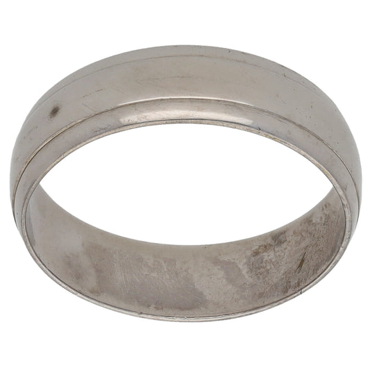 9ct White Gold Plain Wedding Ring Size L