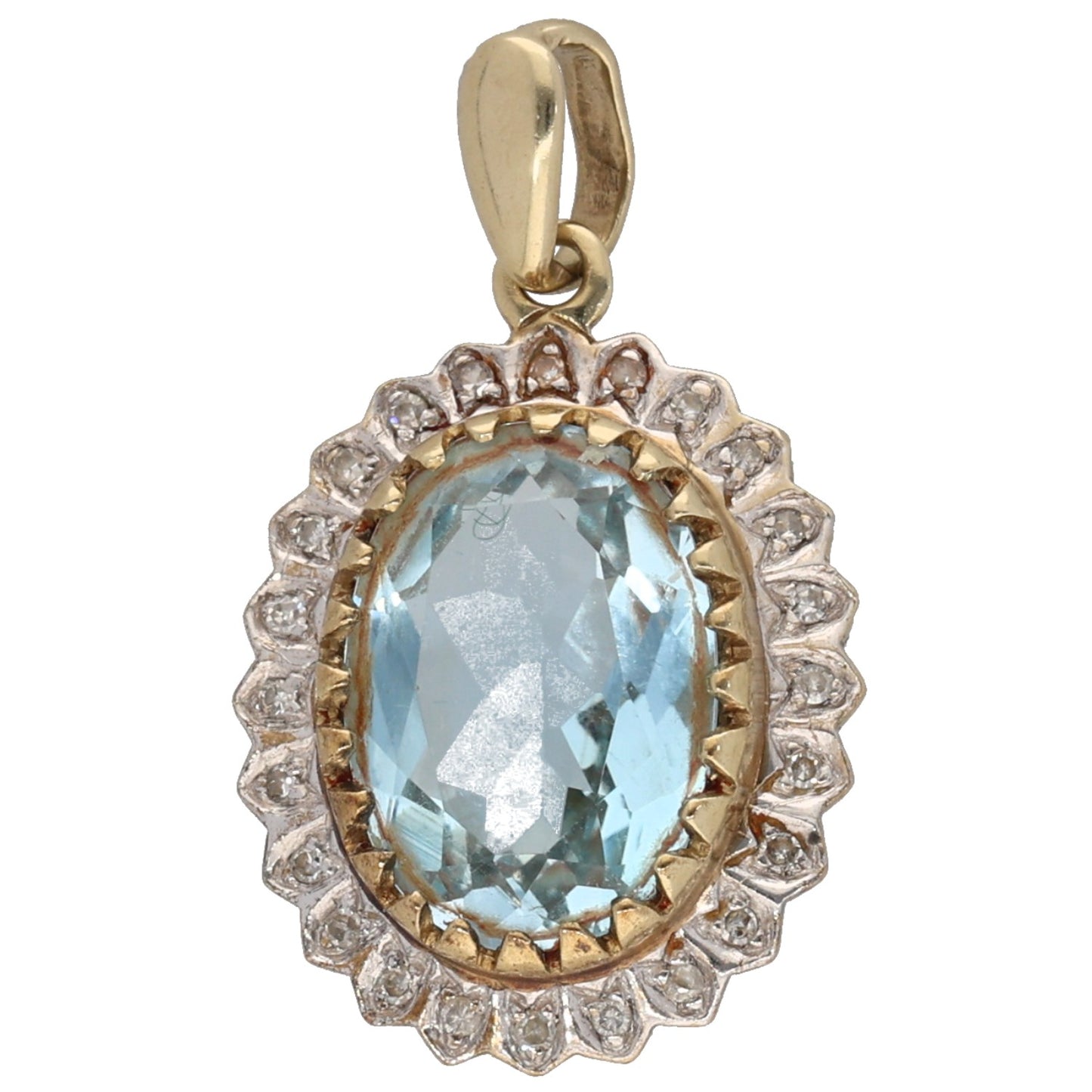 9ct Gold Topaz & 0.125ct Diamond Dress/Cocktail Pendant
