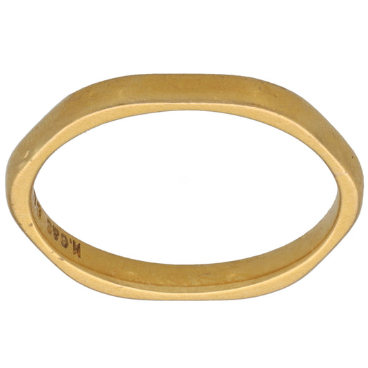 22ct Gold Shaped Wedding Ring Size L