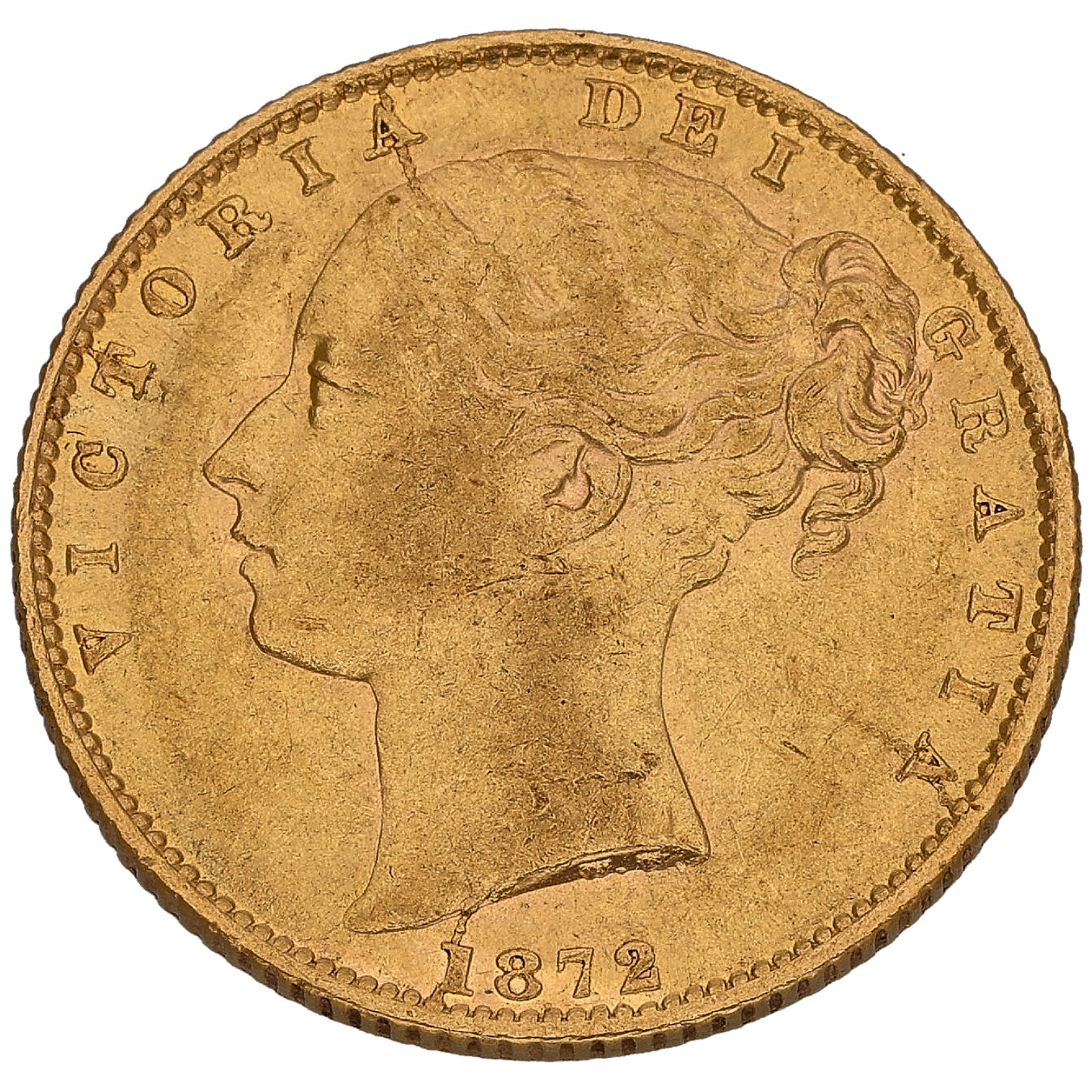 22ct Gold Queen Victoria Full Sovereign Coin 1872