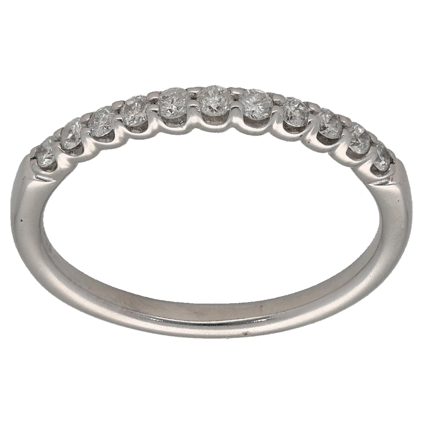 9ct White Gold 0.20ct Diamond Half Eternity Ring Size K
