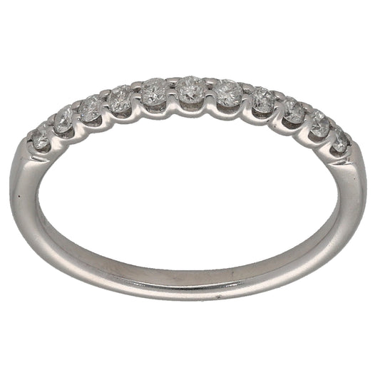 9ct White Gold 0.20ct Diamond Half Eternity Ring Size K