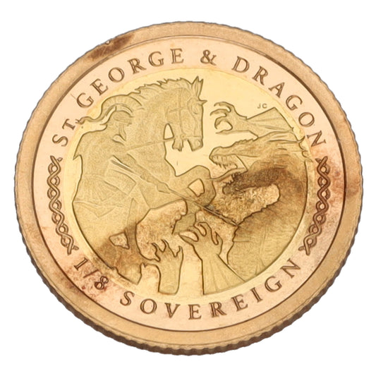 22ct Gold St George & Dragon Eighth Sovereign Coin 2022
