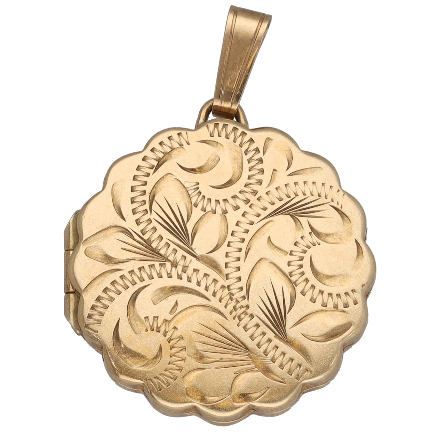 9ct Gold Patterned Locket Pendant
