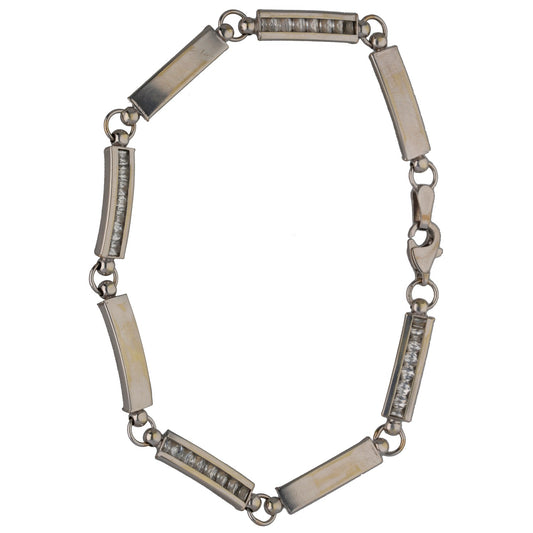9ct White Gold Cubic Zirconia Fancy Bracelet
