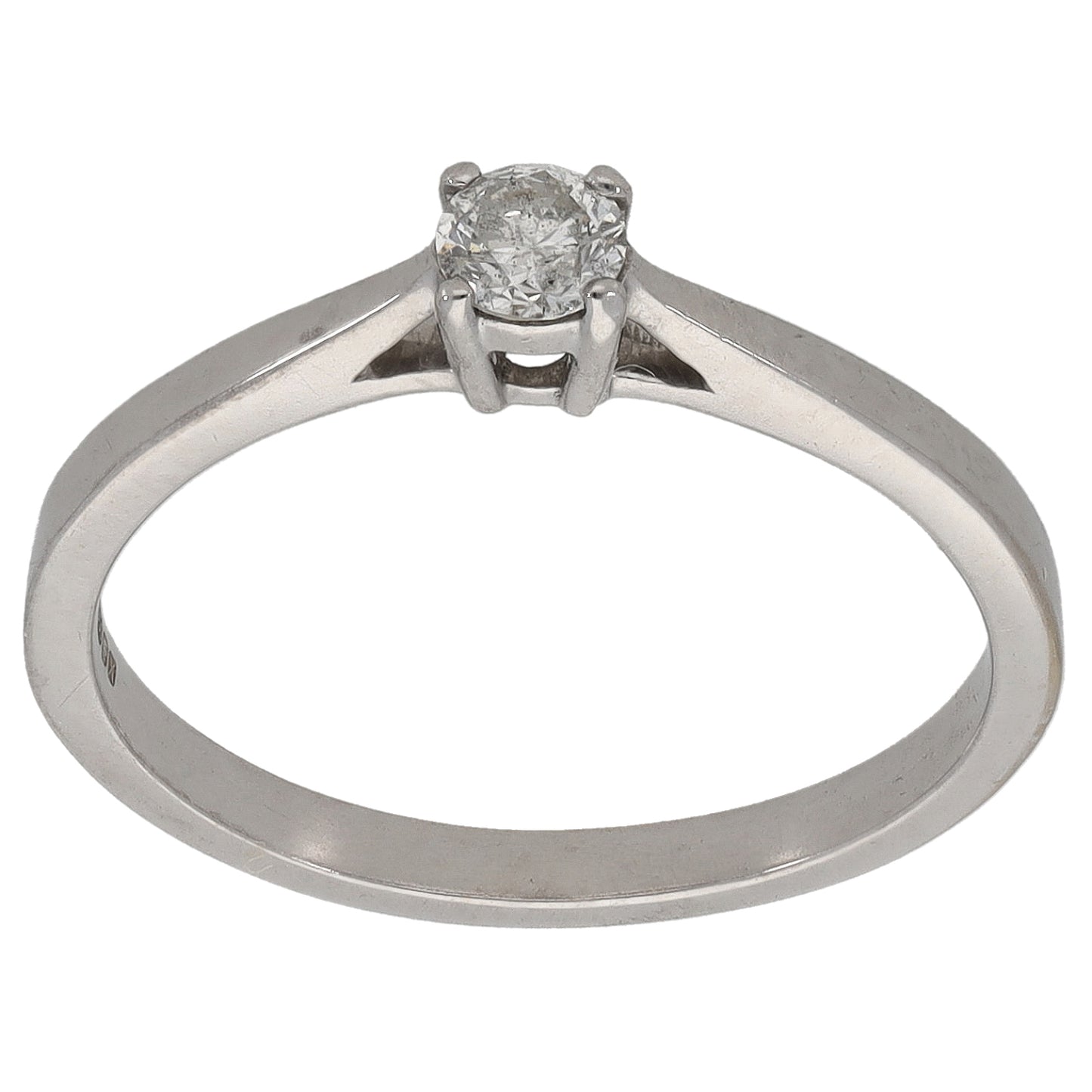 18ct White Gold 0.15ct Diamond Solitaire Ring Size M