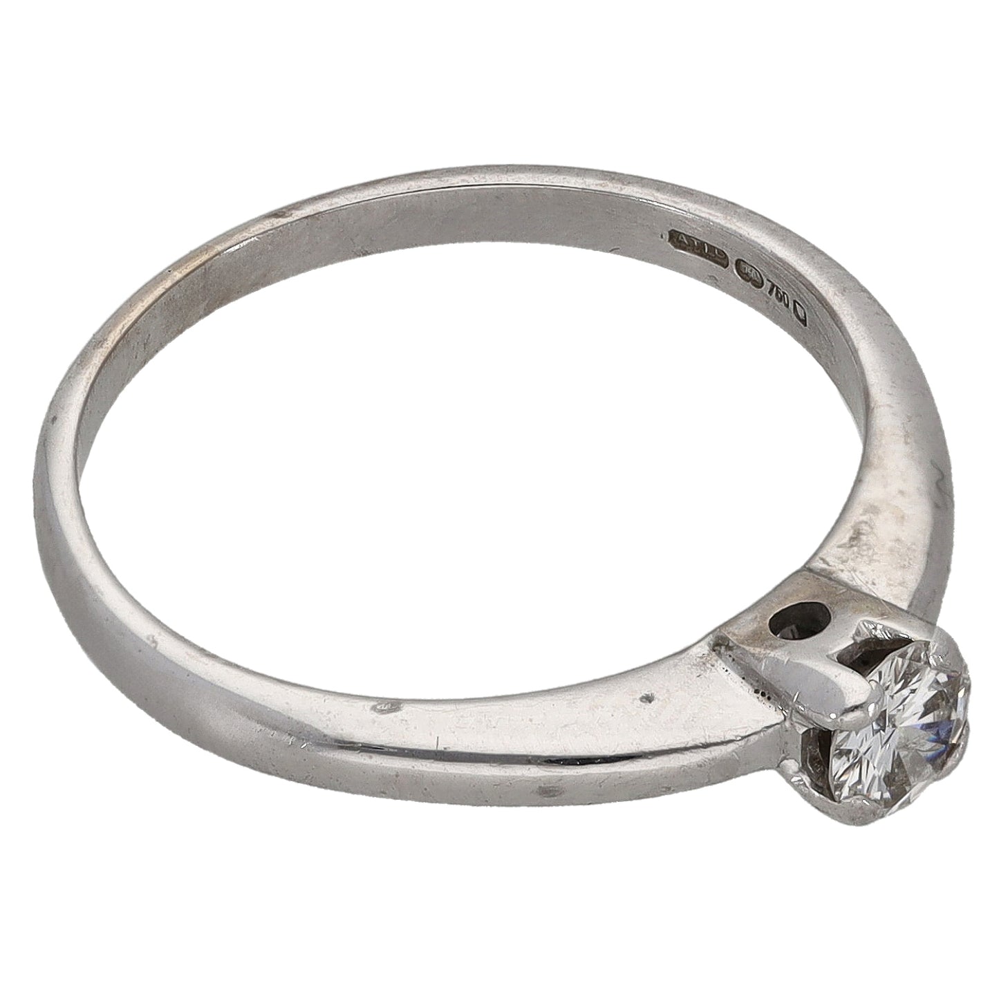 18ct White Gold 0.27ct Diamond Solitaire Ring Size N