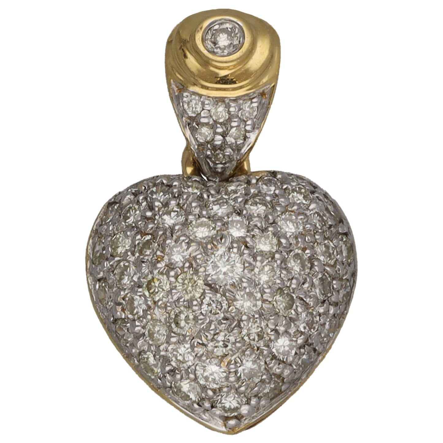 18ct Bicolour Gold 0.38ct Diamond Heart Pendant