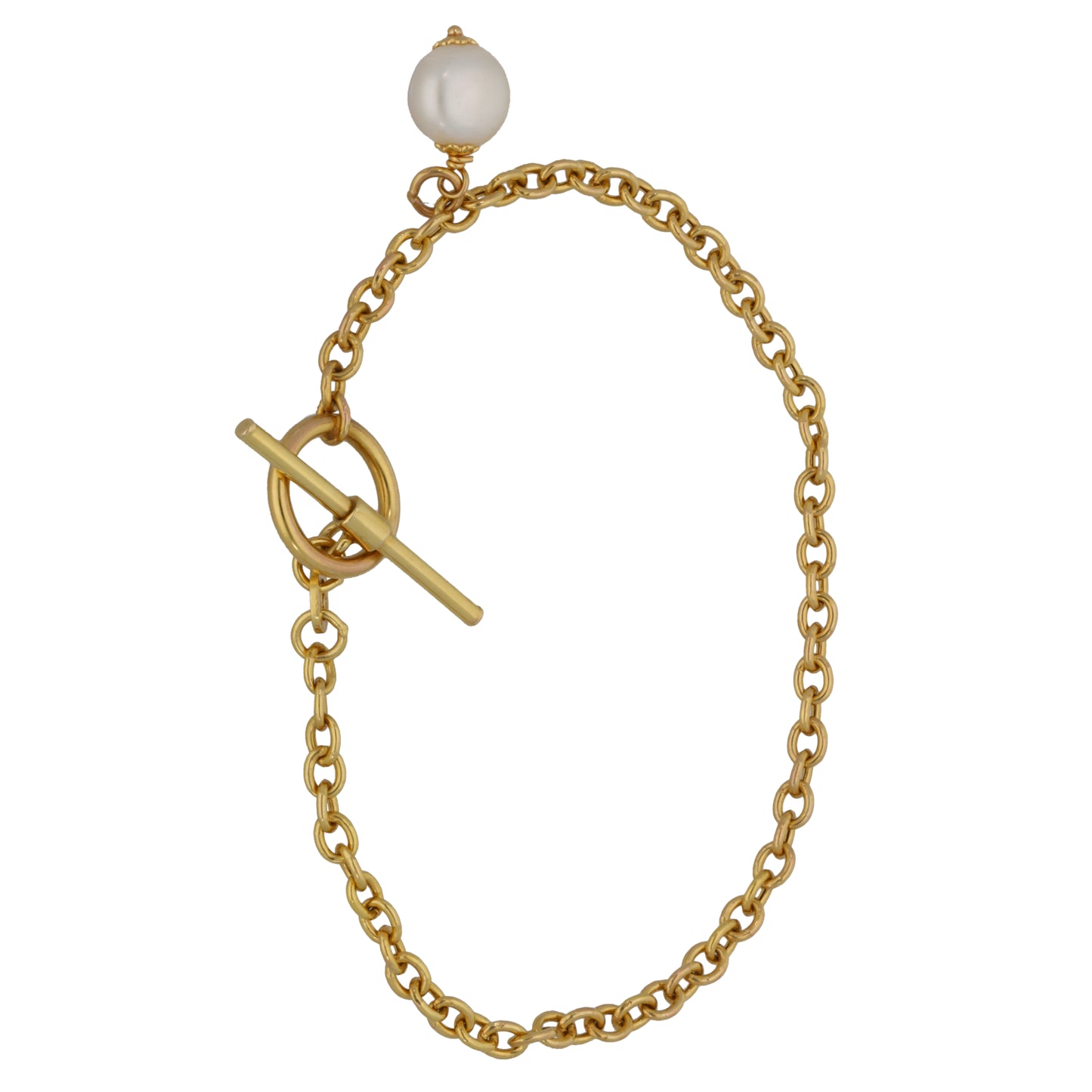 9ct Gold Cultured Pearl Belcher Bracelet