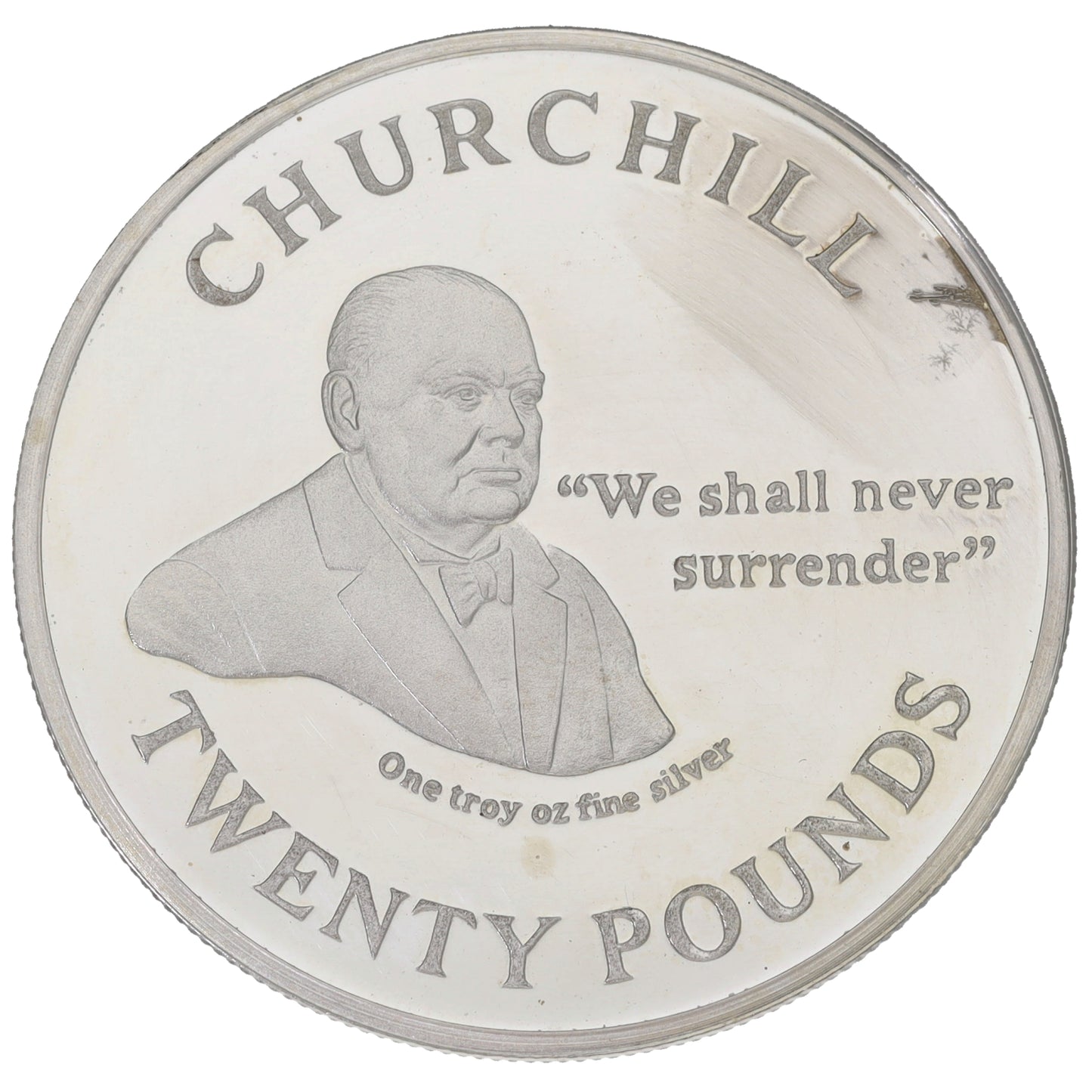 Fine Silver Churchill 1 OZ Twenty Pounds Coin 2013