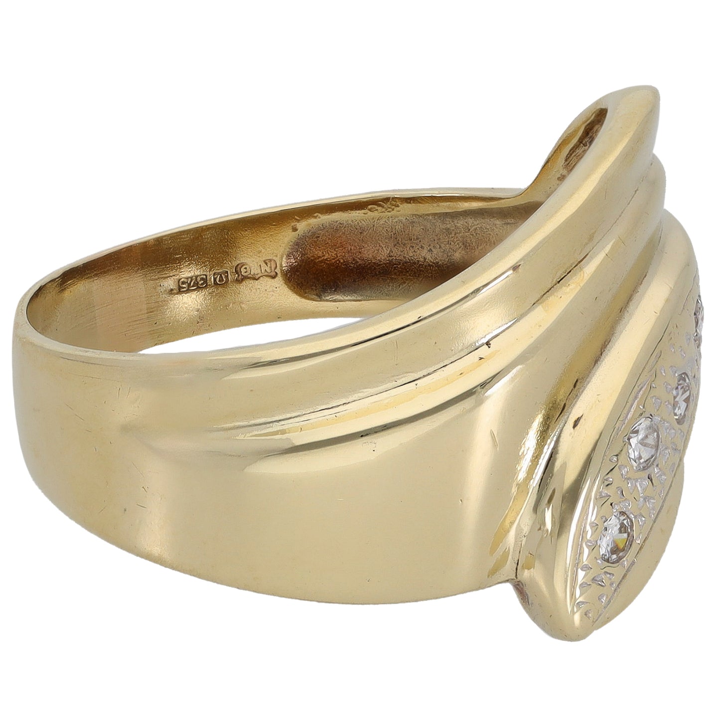 9ct Gold Cubic Zirconia Alternative Ring Size Q