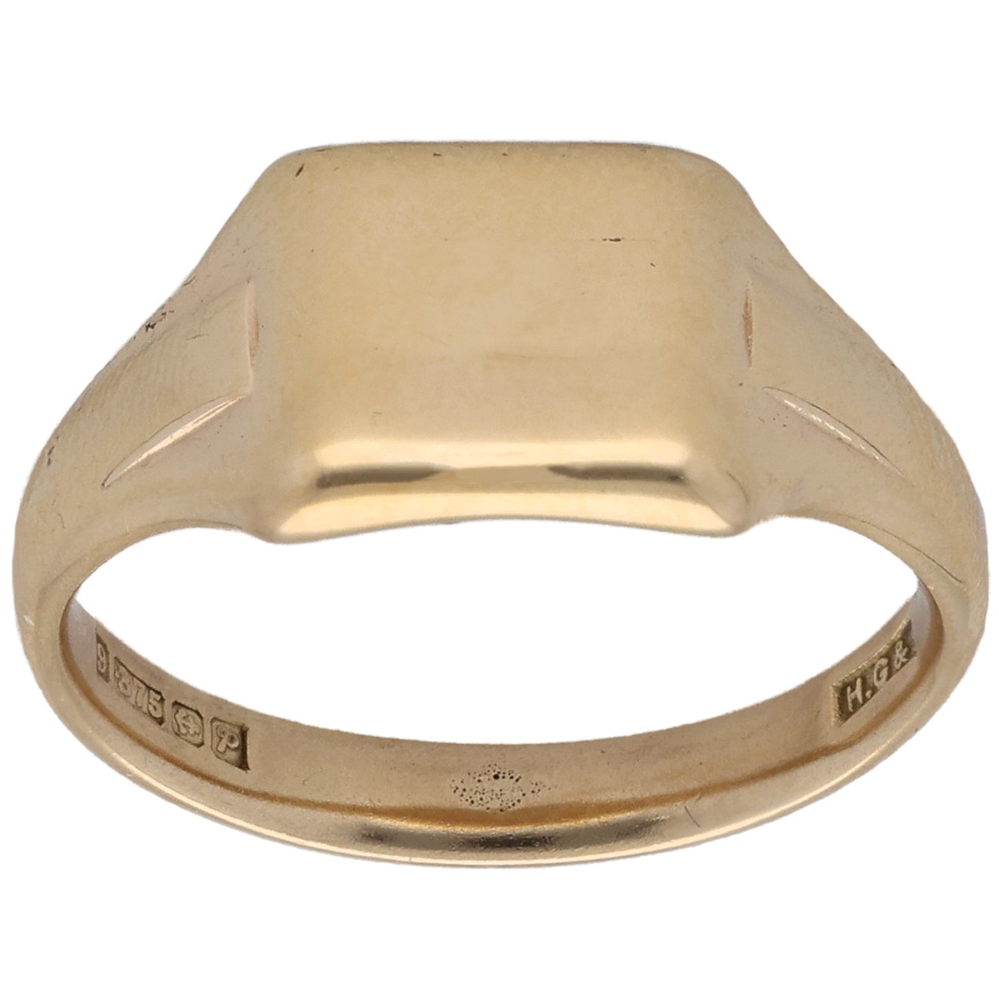 9ct Gold Plain Signet Ring Size U