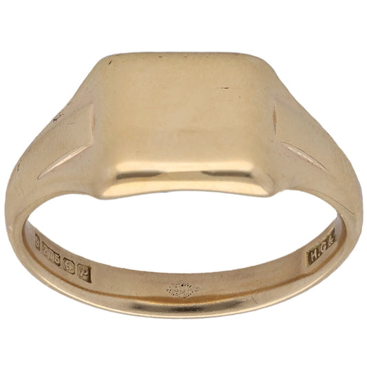 9ct Gold Plain Signet Ring Size U