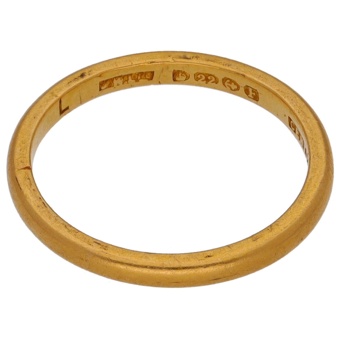 22ct Gold Plain Wedding Ring Size M