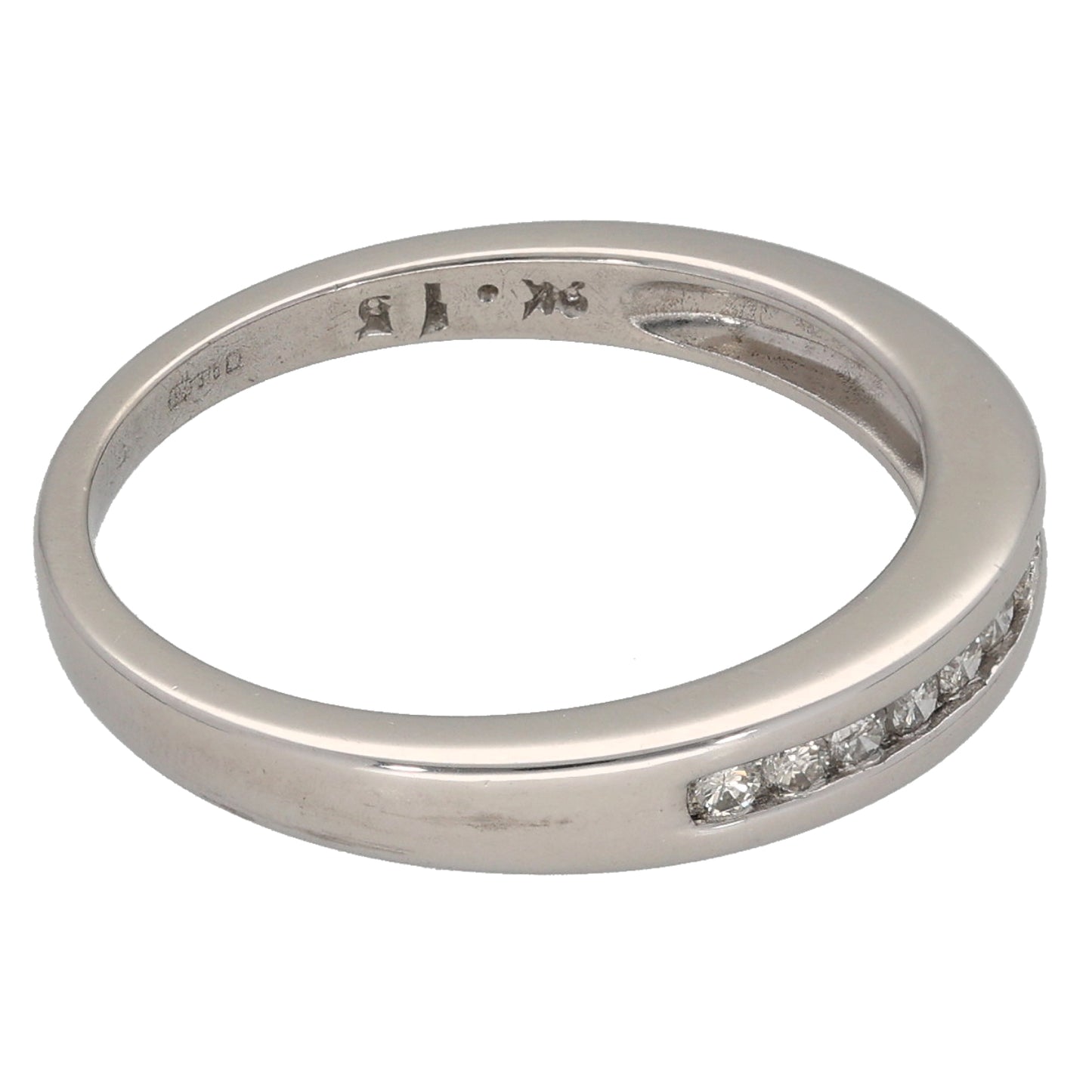 9ct White Gold 0.15ct Diamond Half Eternity Ring Size N