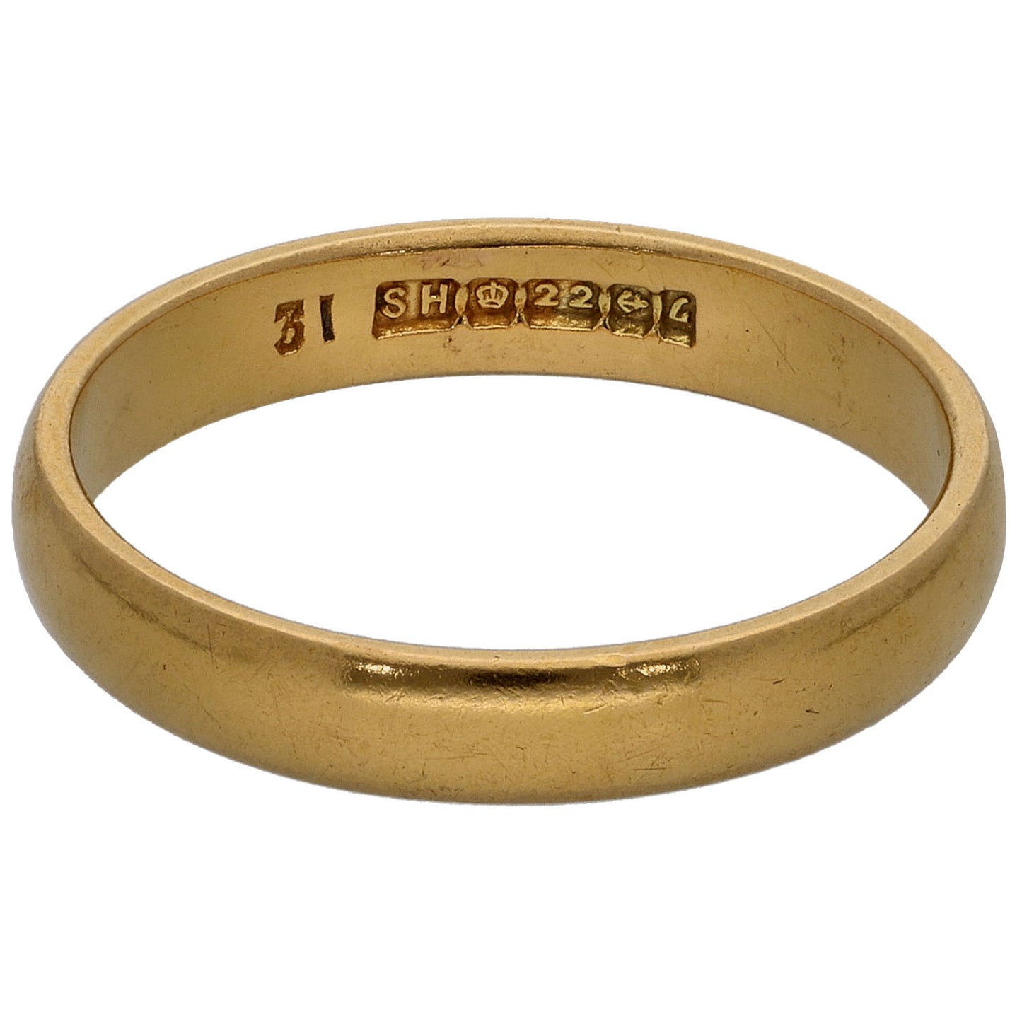22ct Gold Plain Wedding Ring Size P