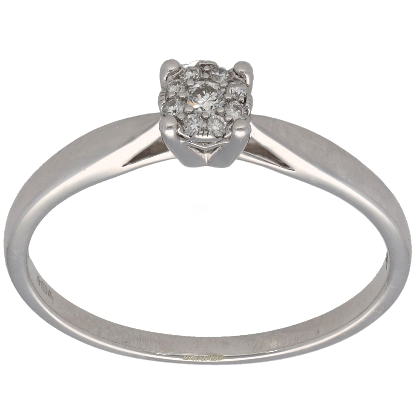 9ct White Gold 0.06ct Diamond Cluster Ring Size N