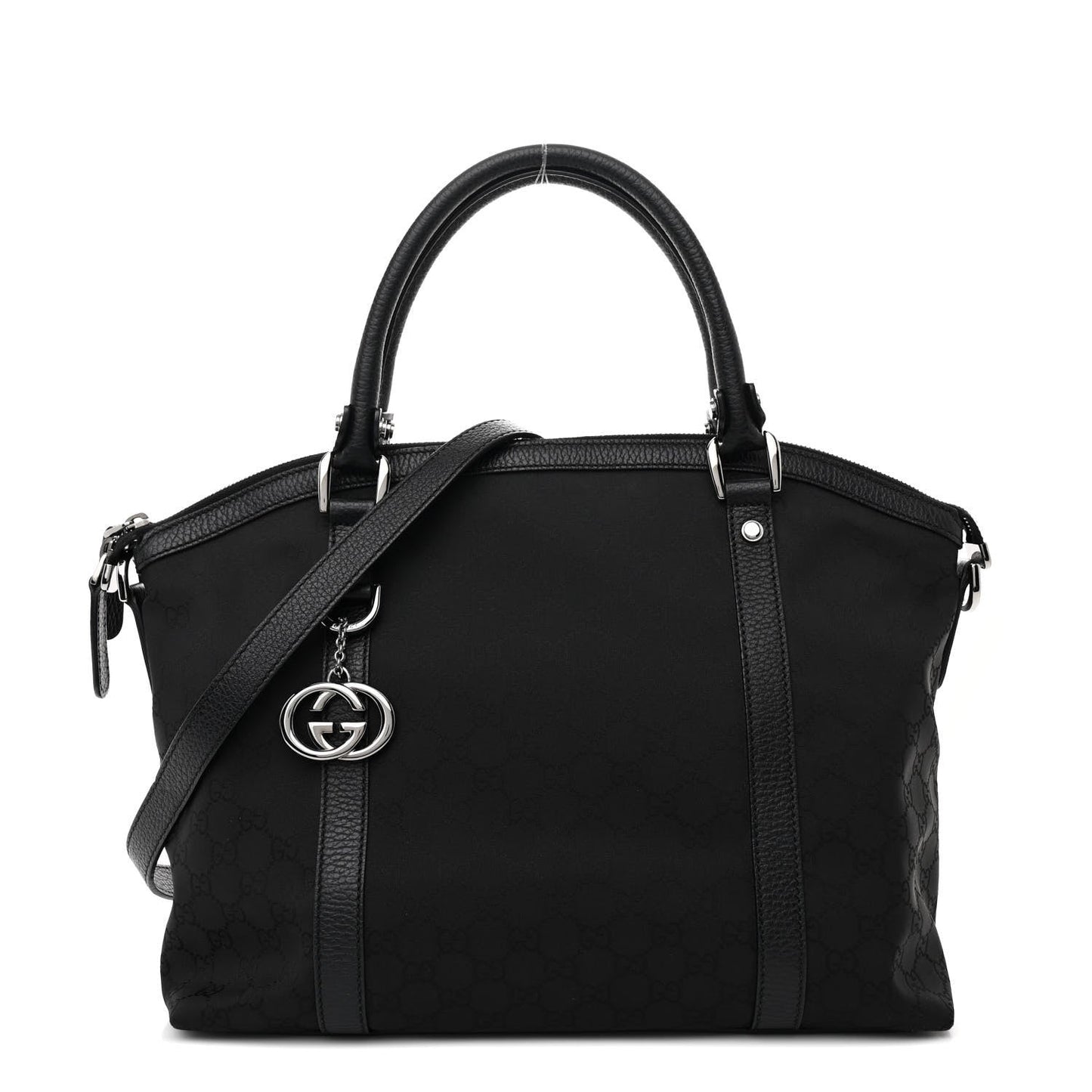 Gucci GG Charm Dome Nylon Bag - Black