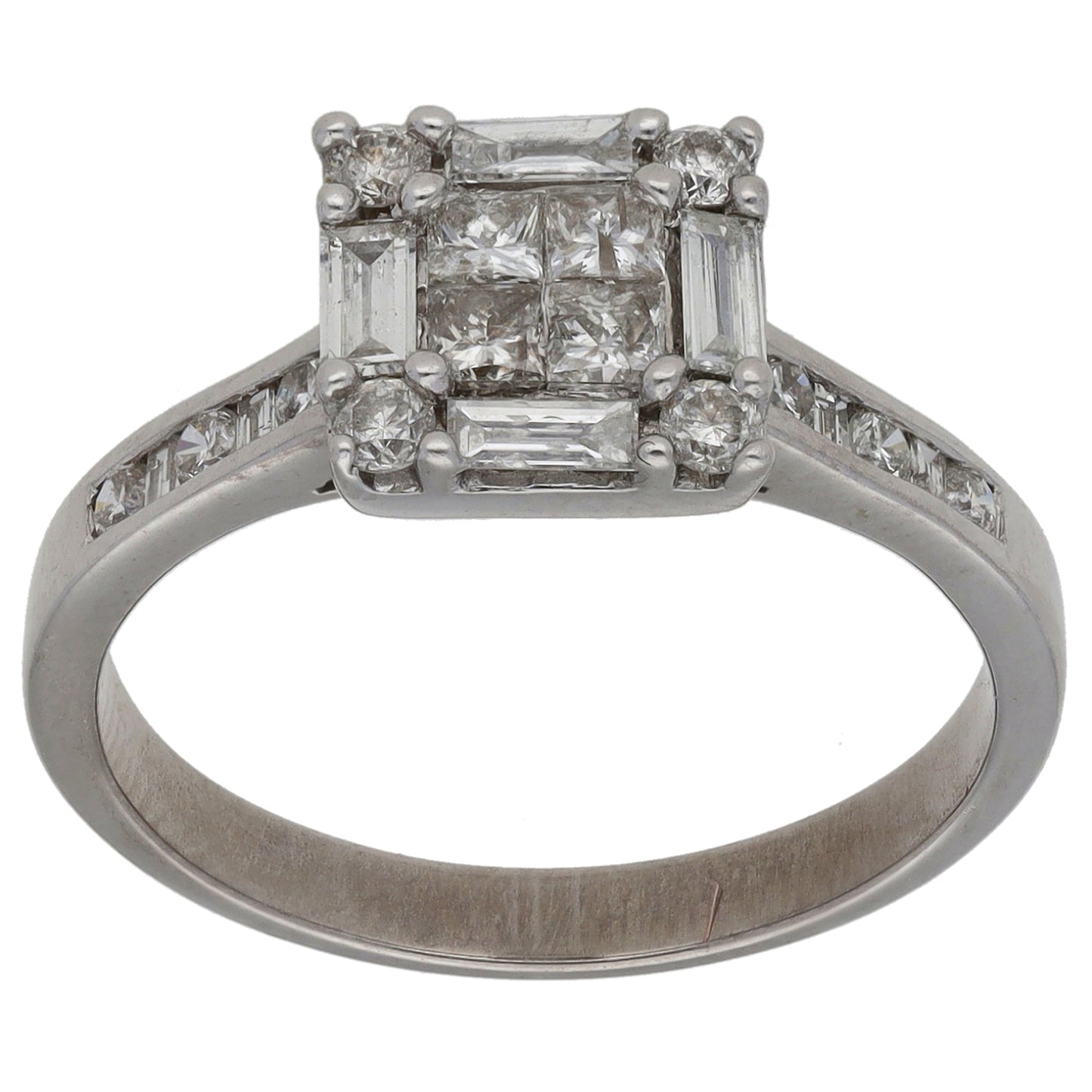 18ct White Gold 0.75ct Diamond Dress/Cocktail Ring Size N