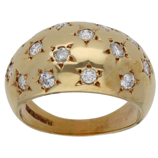 9ct Gold 0.98ct Diamond Dress/Cocktail Ring Size P