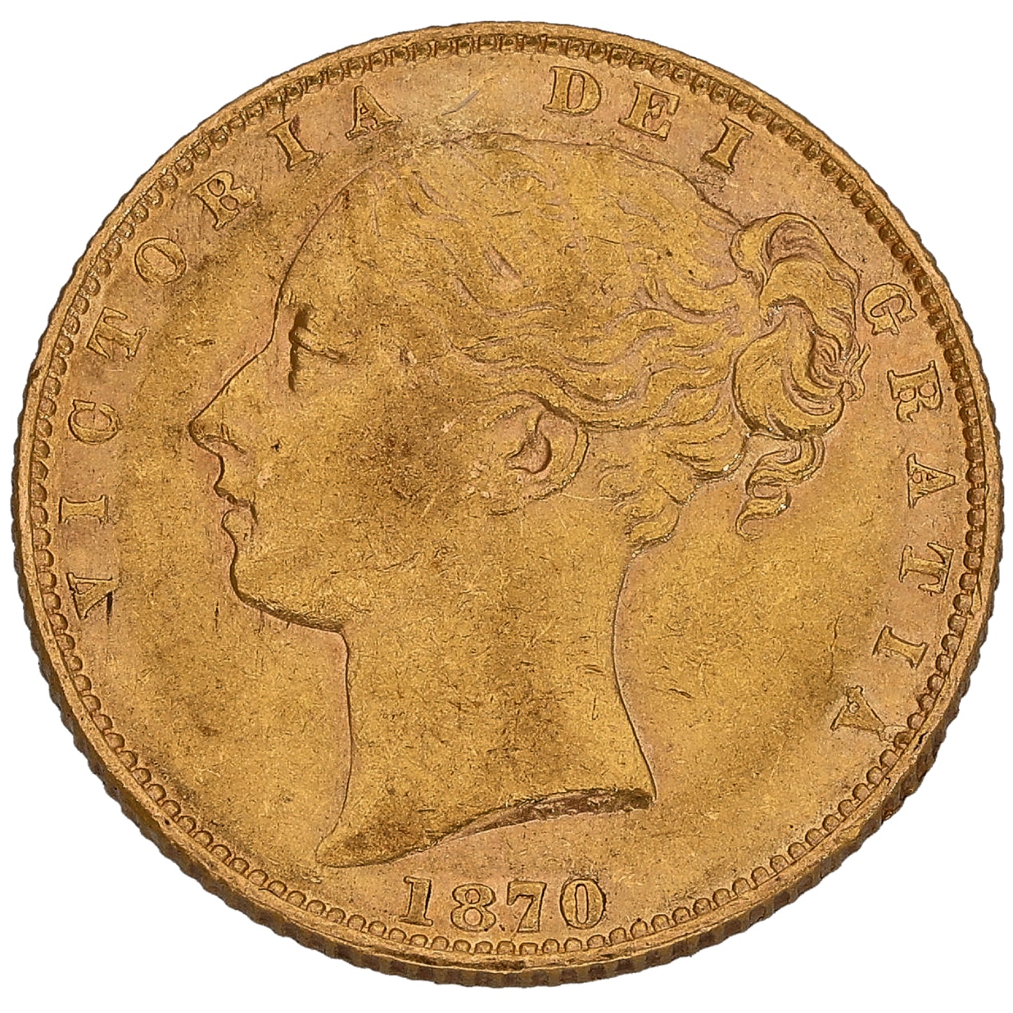 22ct Gold Queen Victoria Full Sovereign Coin 1870