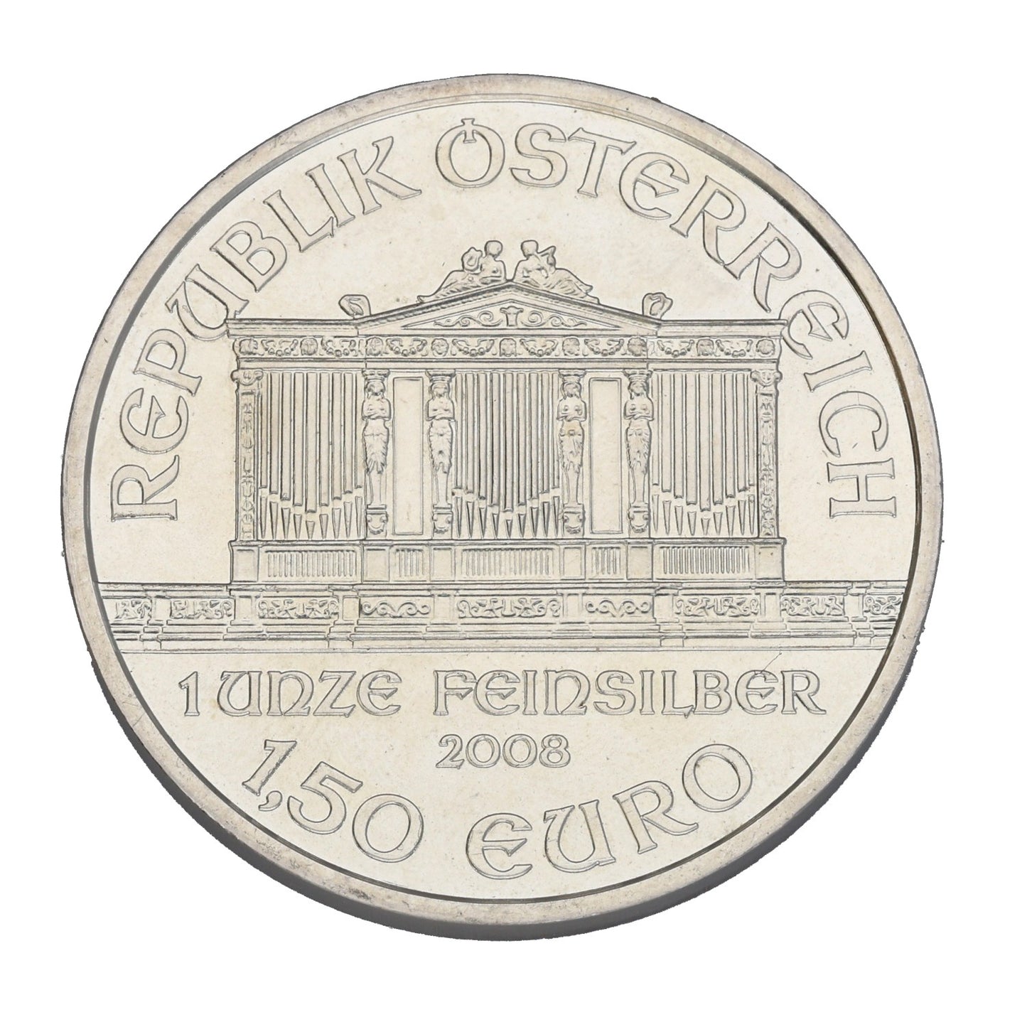 Fine Silver Austrian Philharmonic 1 OZ Coin 2008