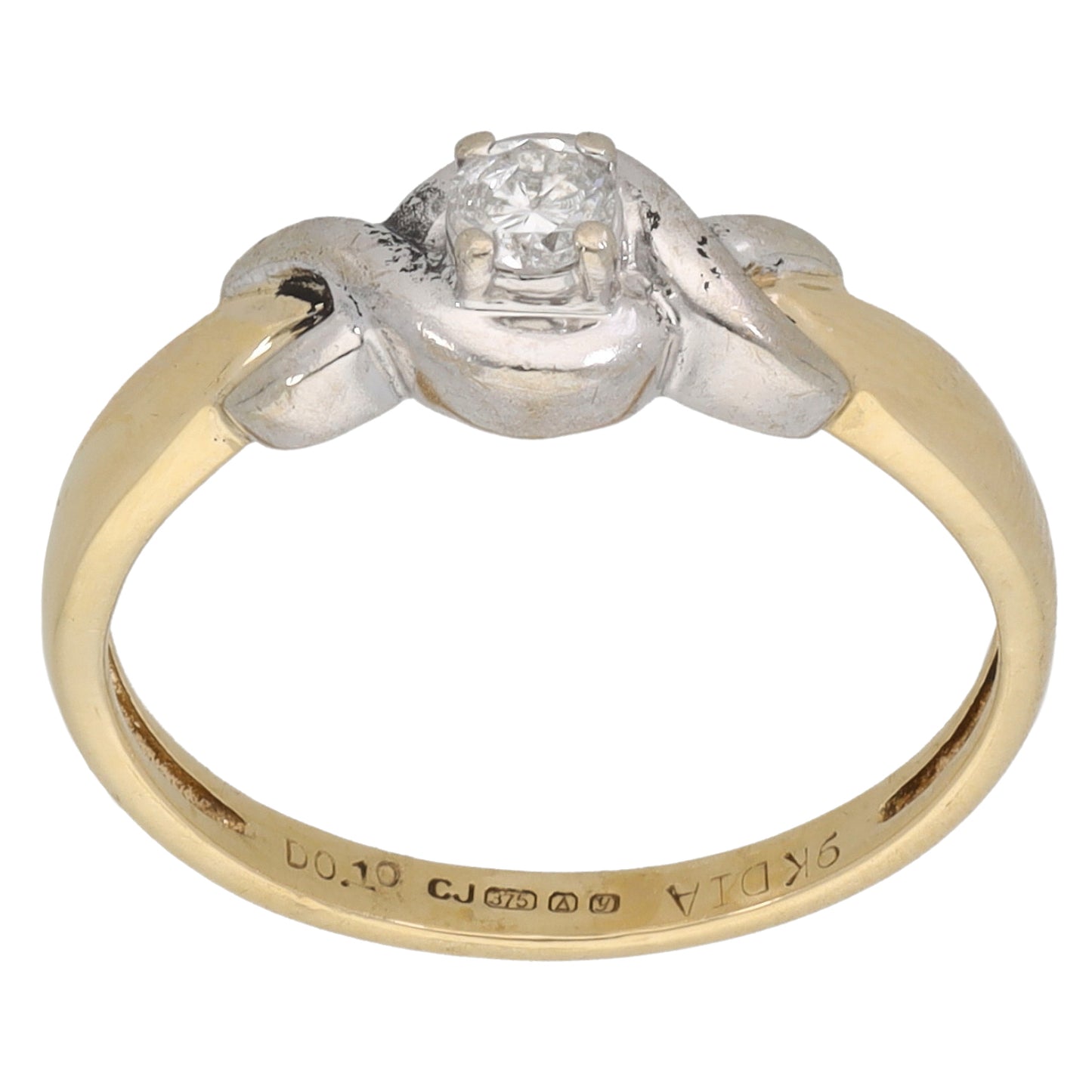 9ct Gold 0.10ct Diamond Solitaire Ring Size L