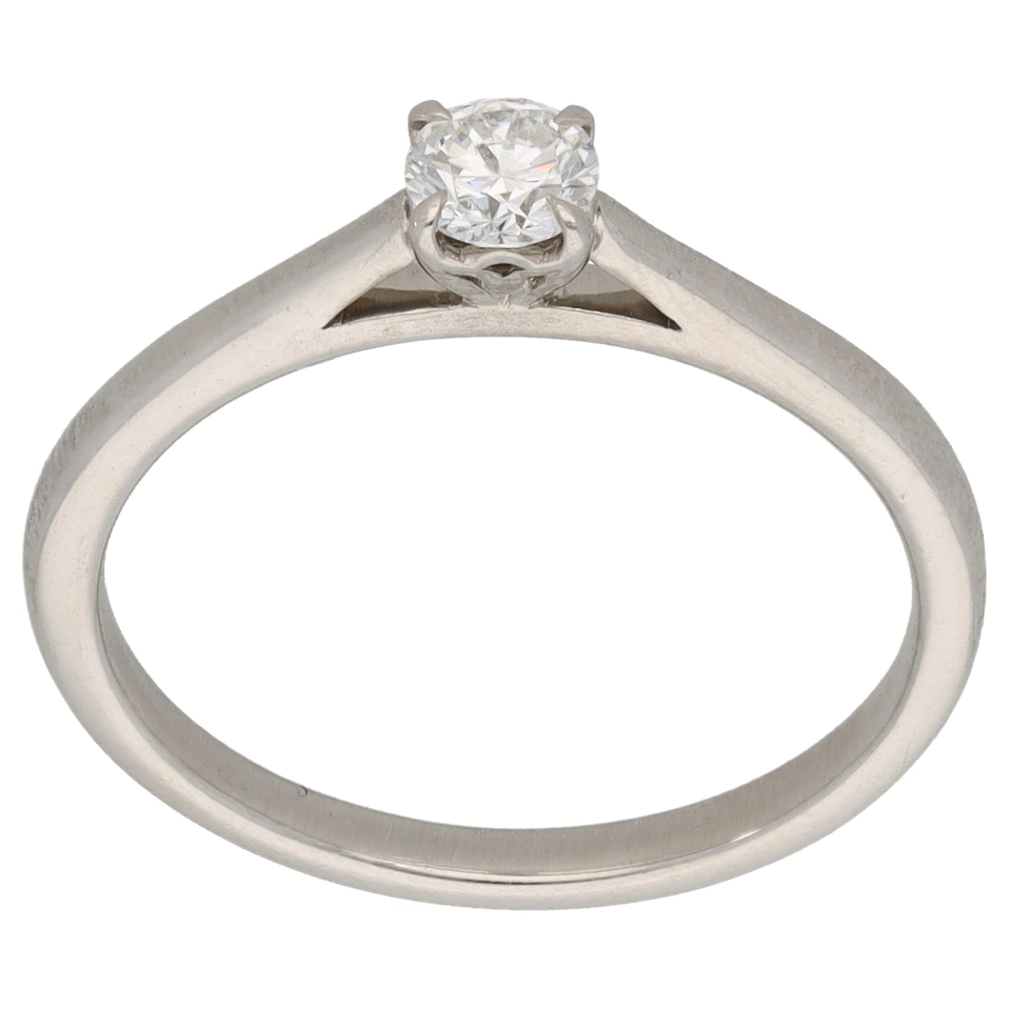 Platinum 0.20ct Diamond Solitaire Ring Size M