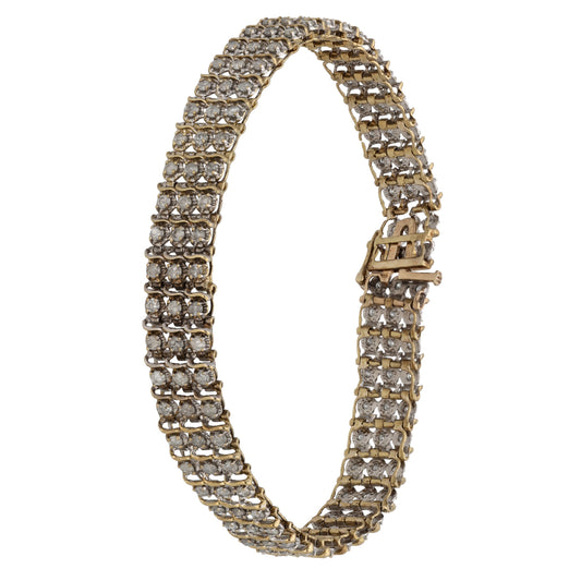 9ct Gold 1.38ct Diamond Fancy Stone Set Bracelet