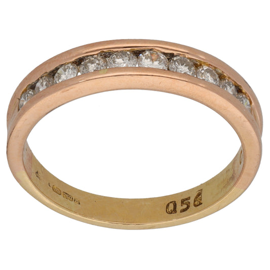 18ct Gold 0.50ct Diamond Half Eternity Ring Size N