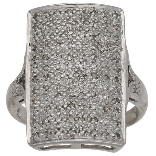 9ct White Gold 0.50ct Diamond Dress/Cocktail Ring Size N